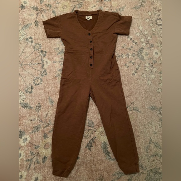 MWL by Maxwell Brown Short-Sleeve Coverall Jumpsuit. OBO - Picture 4 of 10